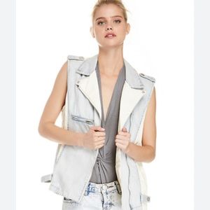 MINKPINK Denim Moto Vest